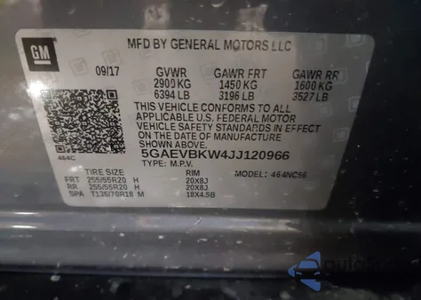 2018 Buick Enclave Premium from USA, damaged, VIN 5GAEVBKW4JJ120966